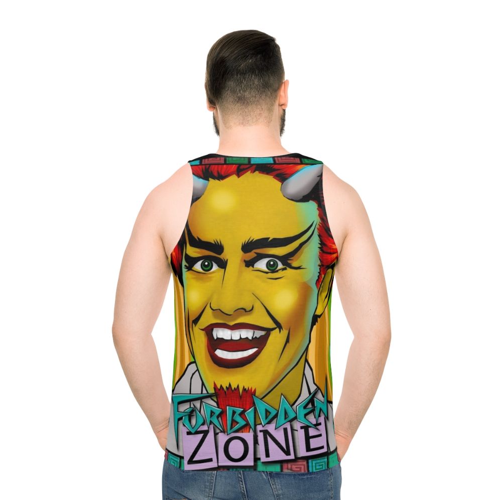 Unisex tank top with Forbidden Zone pop culture fanart design