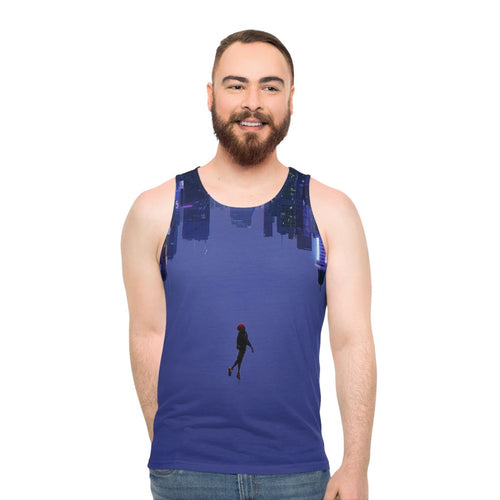 "Spiderman-inspired 'Not Falling But Rising' unisex tank top"