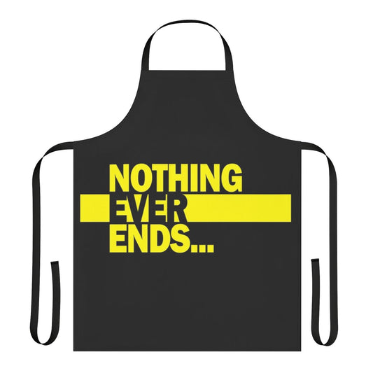 A high-quality apron featuring a "Nothing Ever Ends" design inspired by the Watchmen universe.
