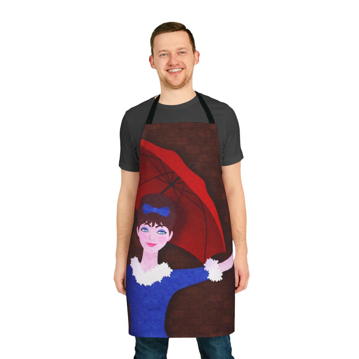 Nouvelle Vague-inspired cooking apron featuring the film 'Une Femme Est Une Femme'