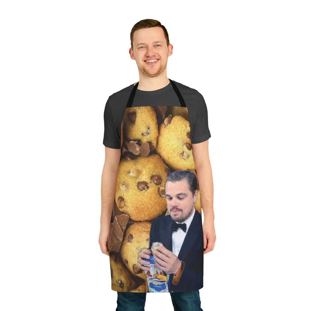 Novelty cookie apron featuring a fun Leonardo DiCaprio graphic