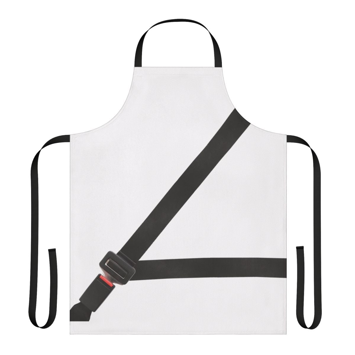 Novelty fake seatbelt apron for car safety and accident prevention