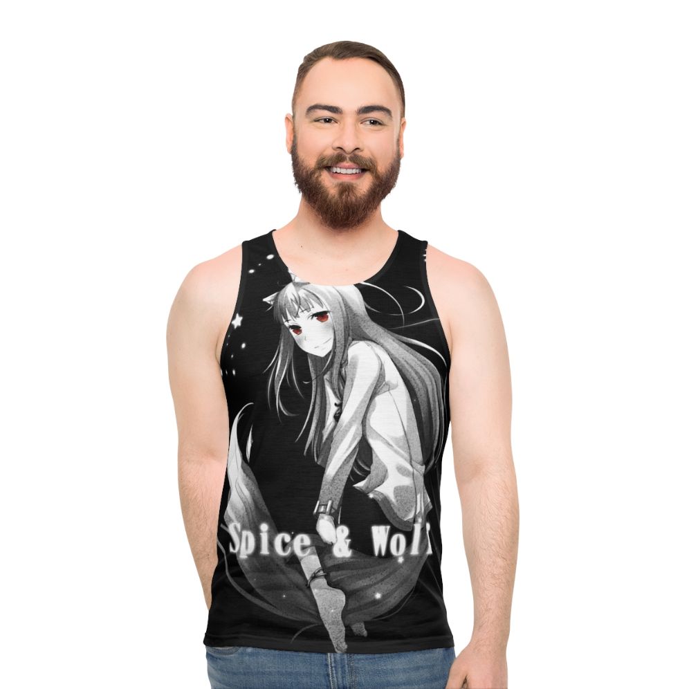 Nuar Night Anime Wolf Unisex Tank Top