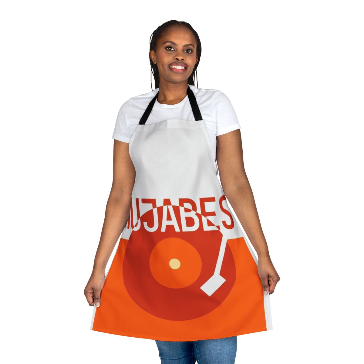 Nujabes inspired apron featuring hip hop and anime design elements