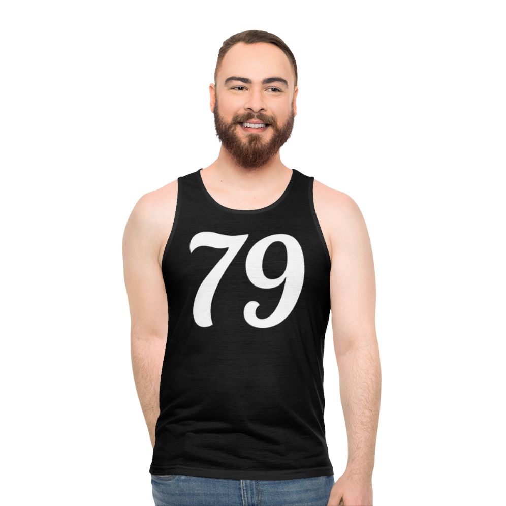 Number 79 Unisex White Tank Top
