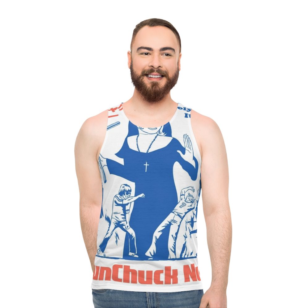 Nunchuck Nun Unisex Retro Tank Top