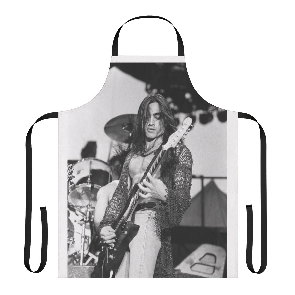 Nuno Bettencourt inspired black and white photograph printed on an apron
