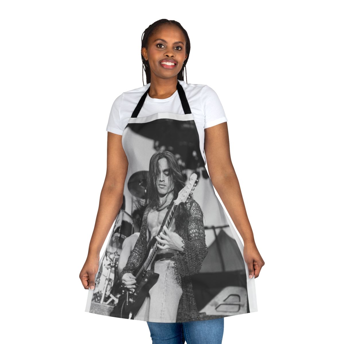 Nuno Bettencourt inspired black and white photograph printed on an apron
