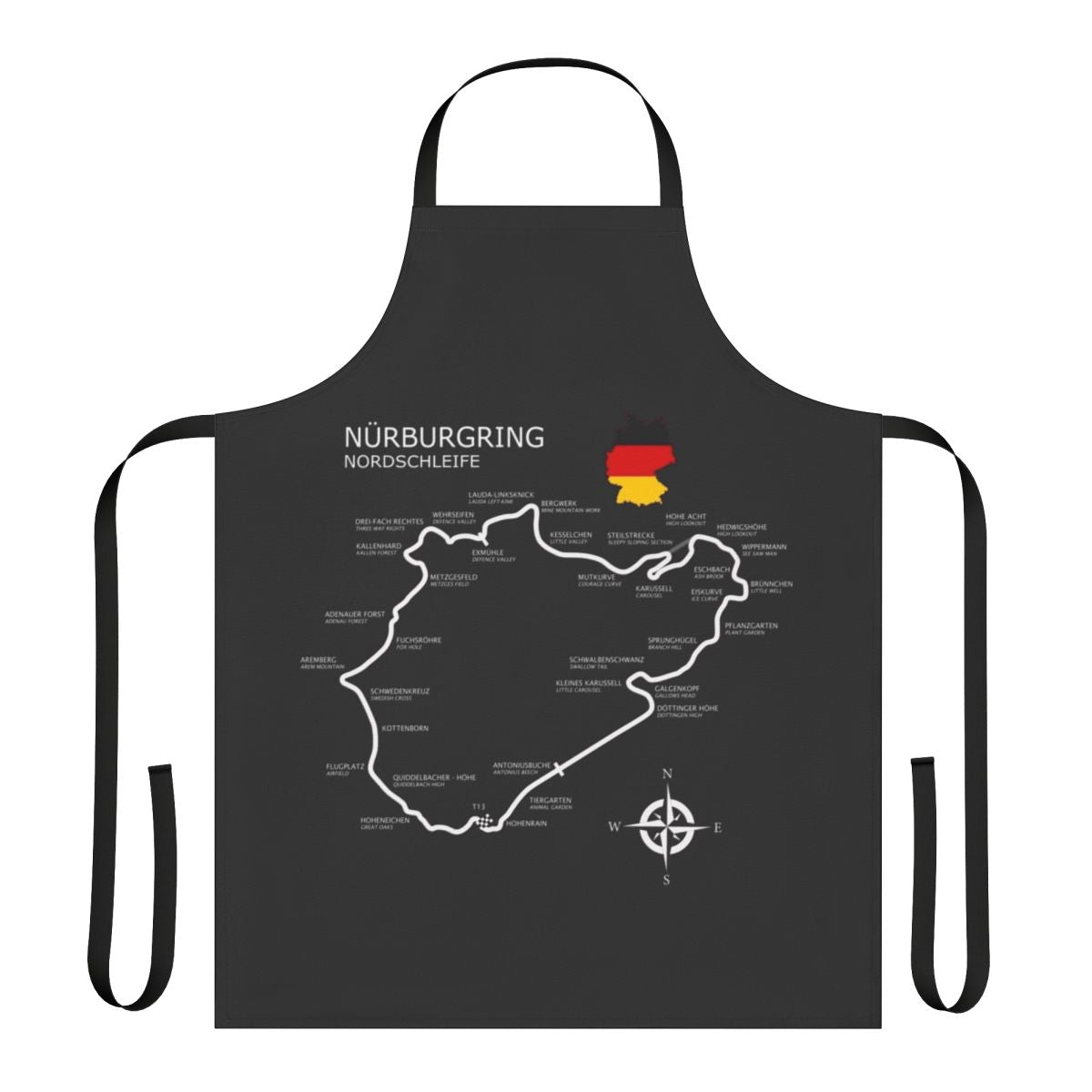 Nurburgring Nordschleife inspired apron for motorsport enthusiasts