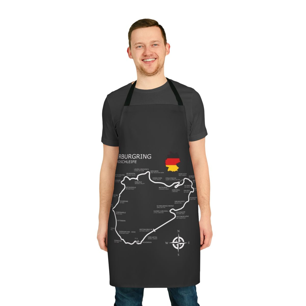 Nurburgring Nordschleife inspired apron for motorsport enthusiasts