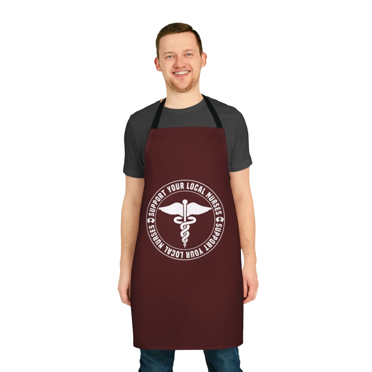 Nurse Apparel Apron featuring a support local nurses design