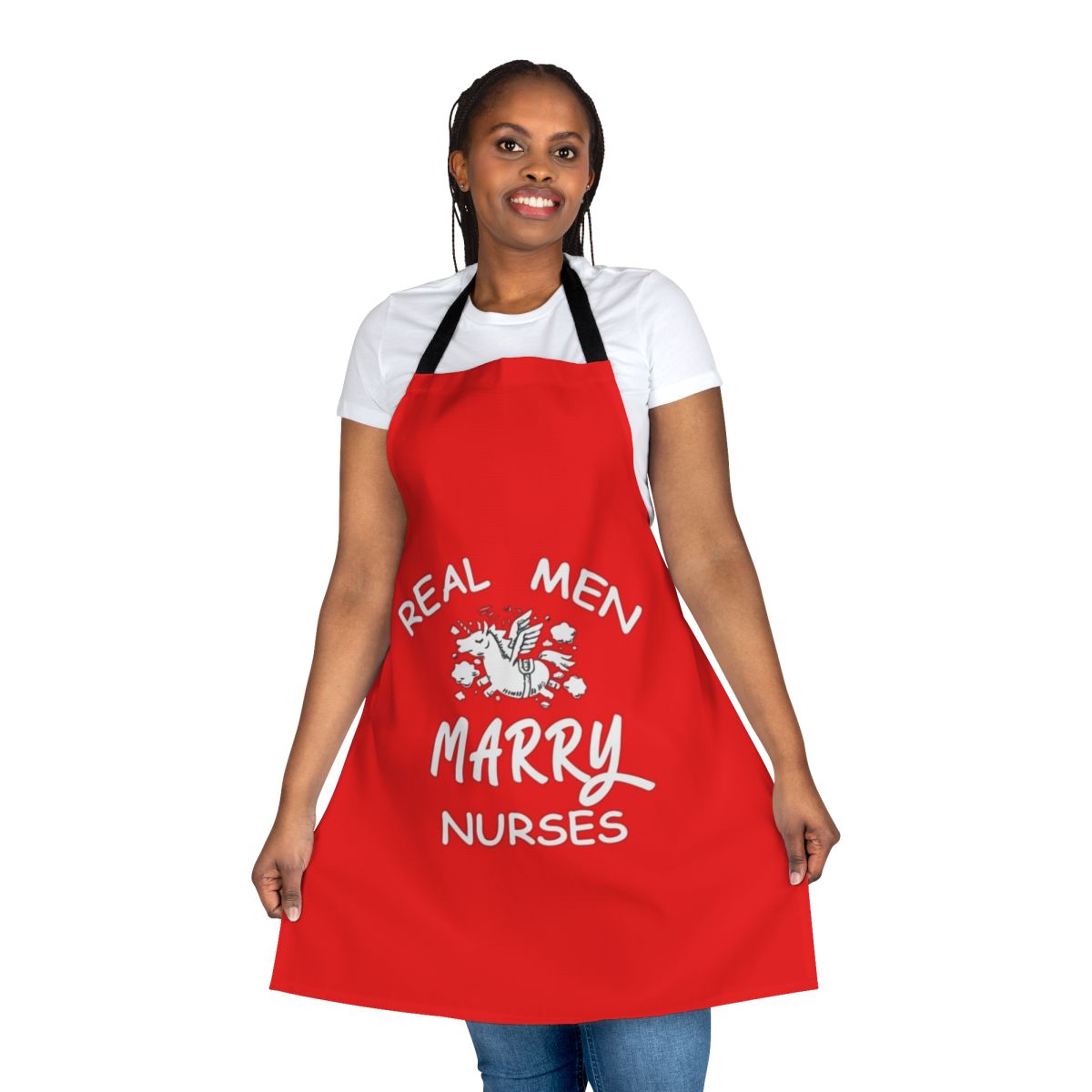 "Nursing Apron with 'Real Men Marry Nurses' Design"
