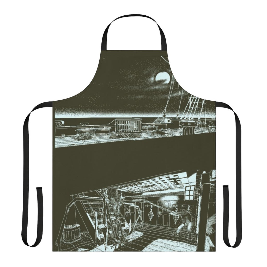 Obra Dinn inspired apron with retro pixel art design