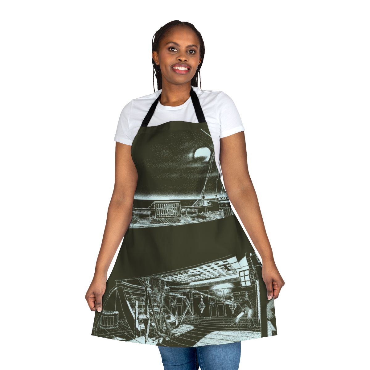 Obra Dinn inspired apron with retro pixel art design