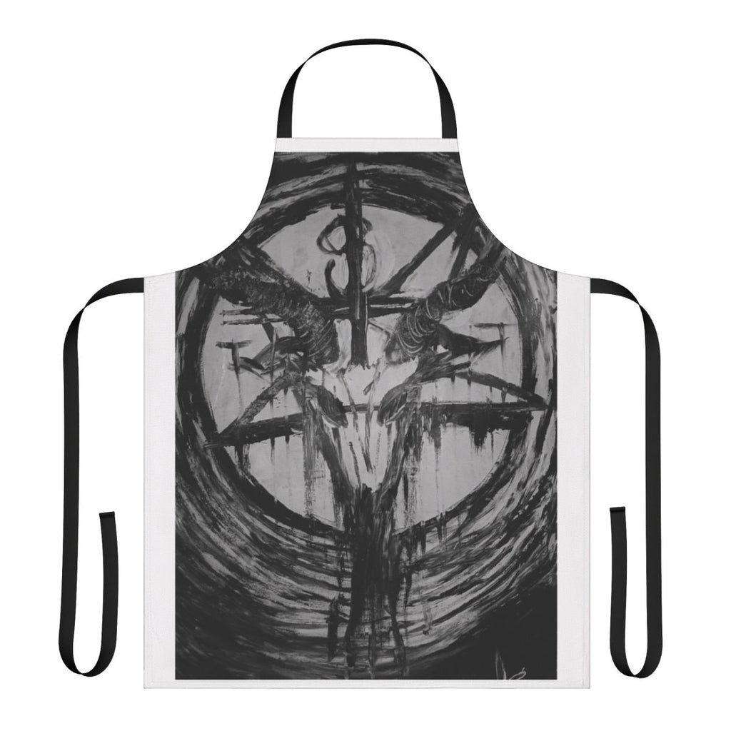 Occult art apron featuring a Baphomet abstract design