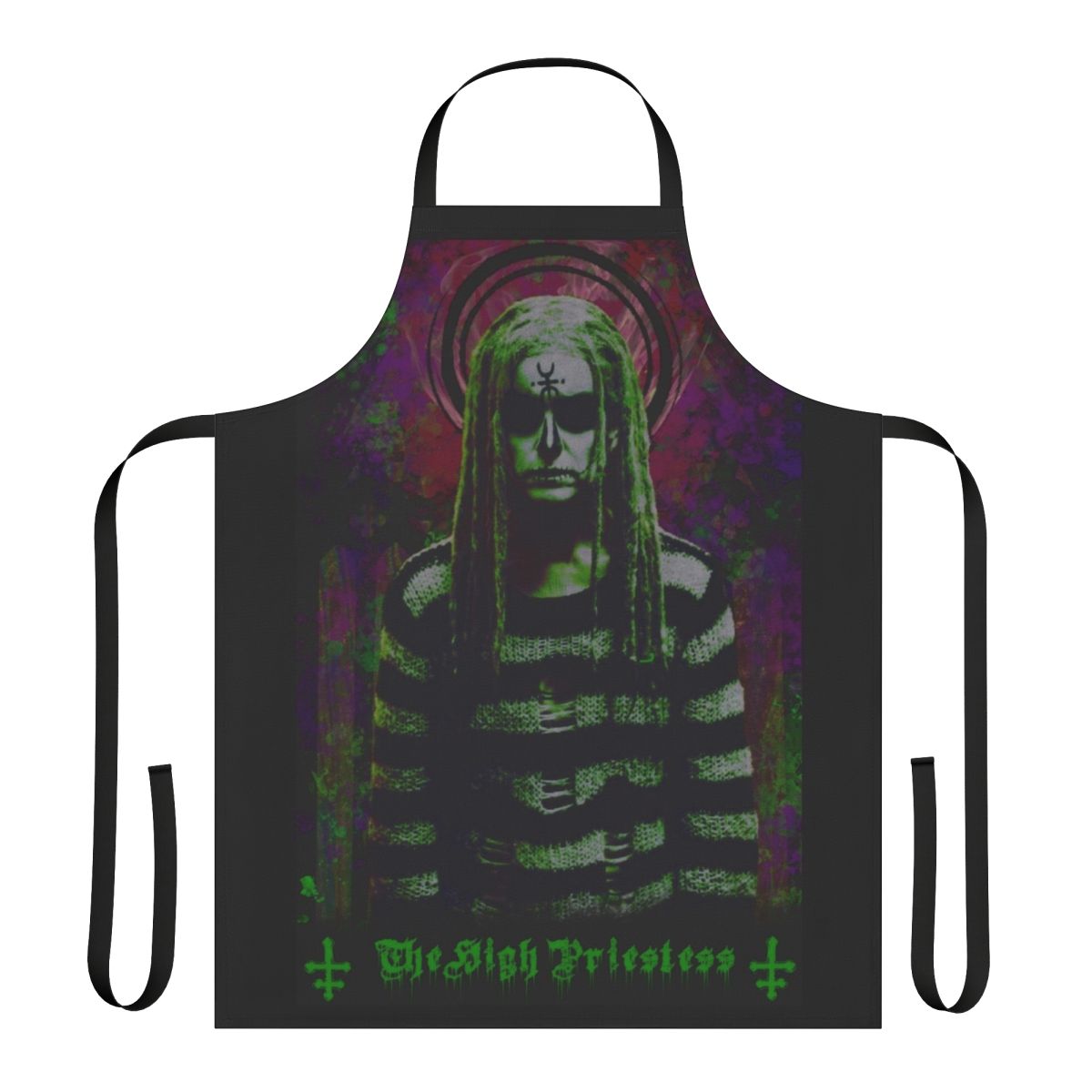Occult-themed apron featuring a depiction of the High Priestess tarot card