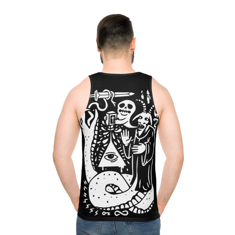 Occult unisex tank top with mystical cult design