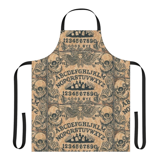 Witch apron with occult and ouija board inspired design
