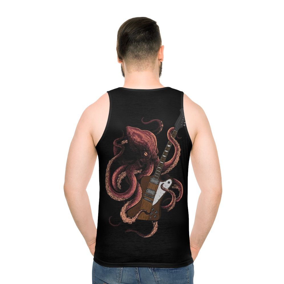 Octopus playing electric guitar, musician tank top
