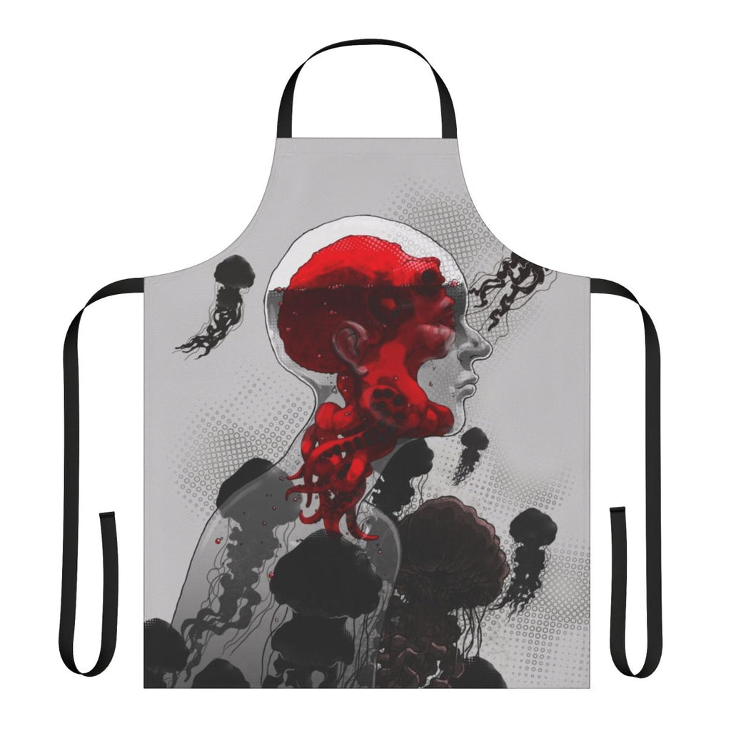 A stylish and protective octopus-themed apron with a surreal, underwater-inspired design.