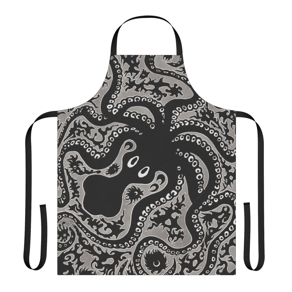 Octopus-themed kitchen apron featuring a cephalopod design inspired by ancient Minoan art