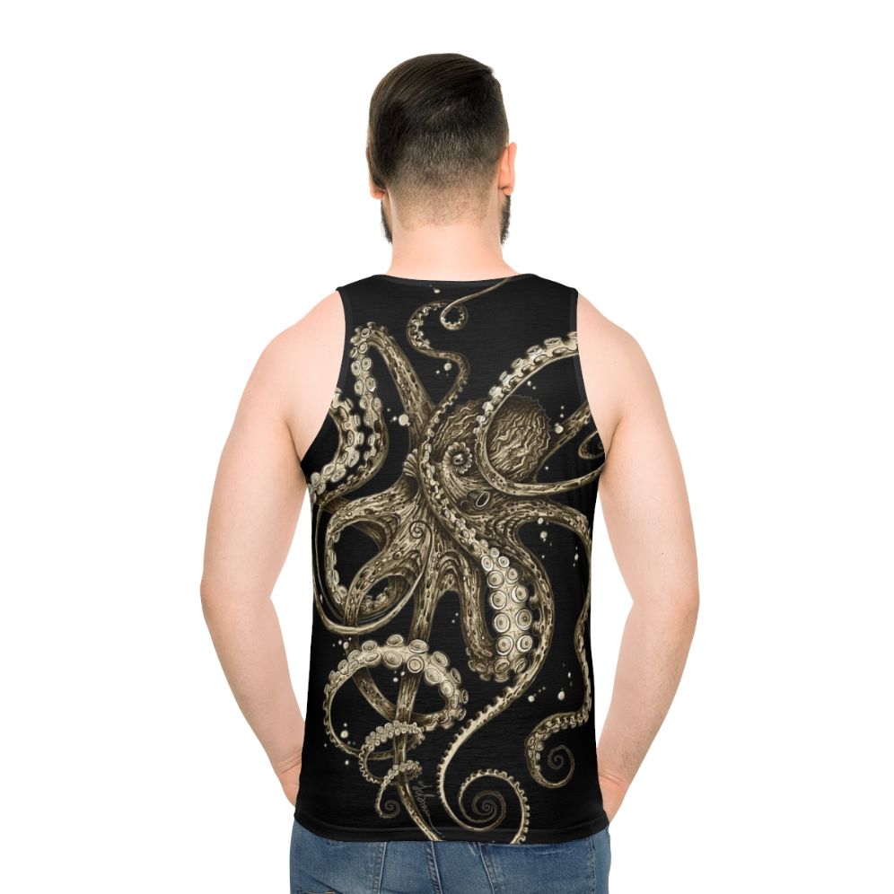 Octopus Sepia Psychedelic Unisex Tank Top
