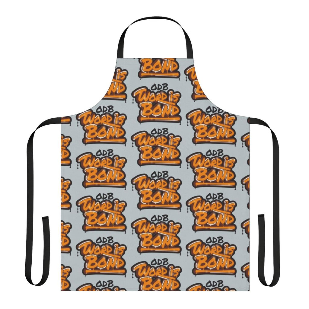 ODB-inspired graphic apron with "Word Is Bond" hip hop quote