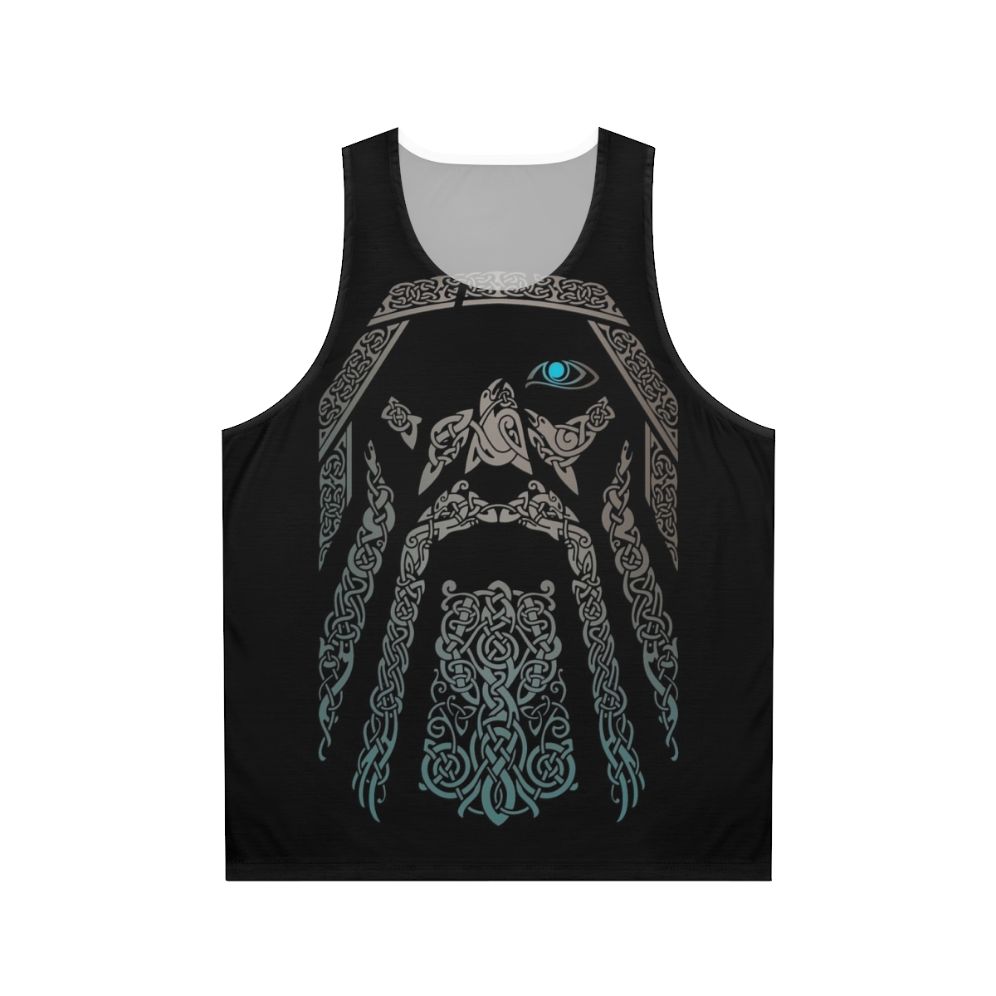 Odin unisex tank top with nordic mythology and tribal design