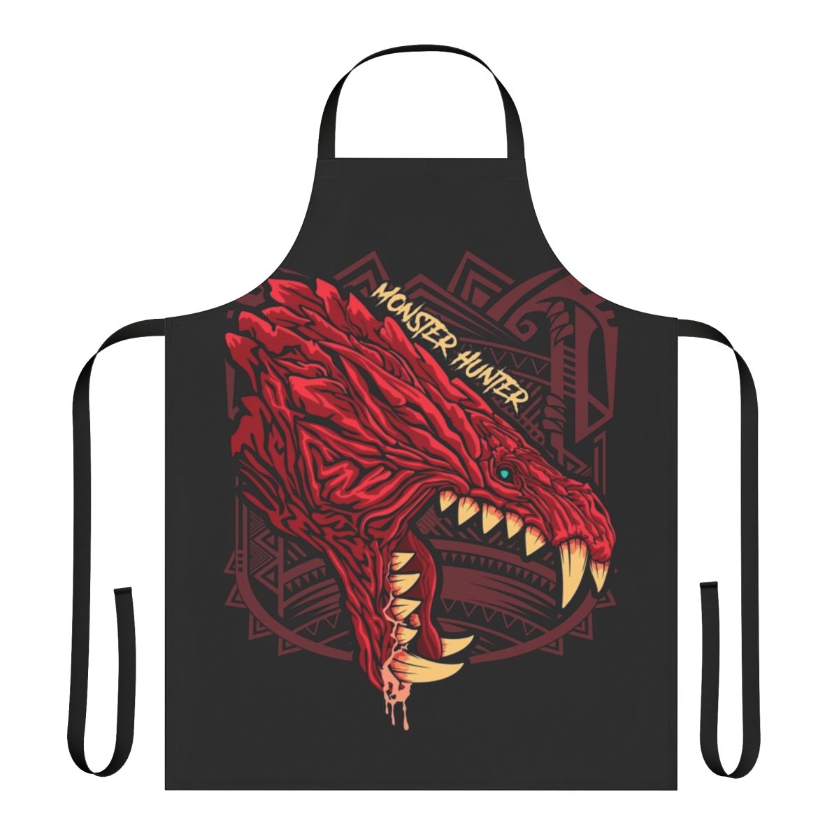Odogaron-themed apron, featuring the fearsome monster from the Monster Hunter World video game.