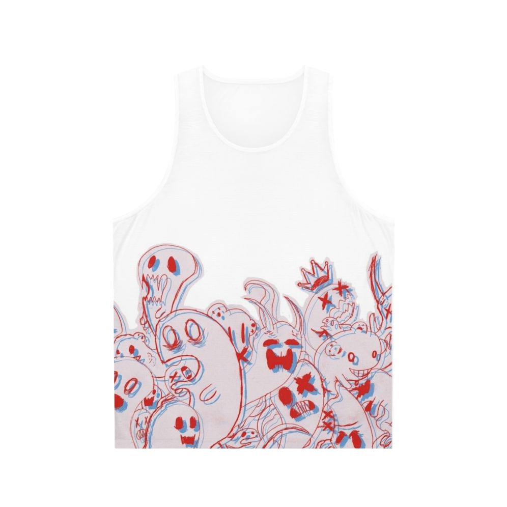 Off Game Unisex Tank Top with 3D Ghost Design