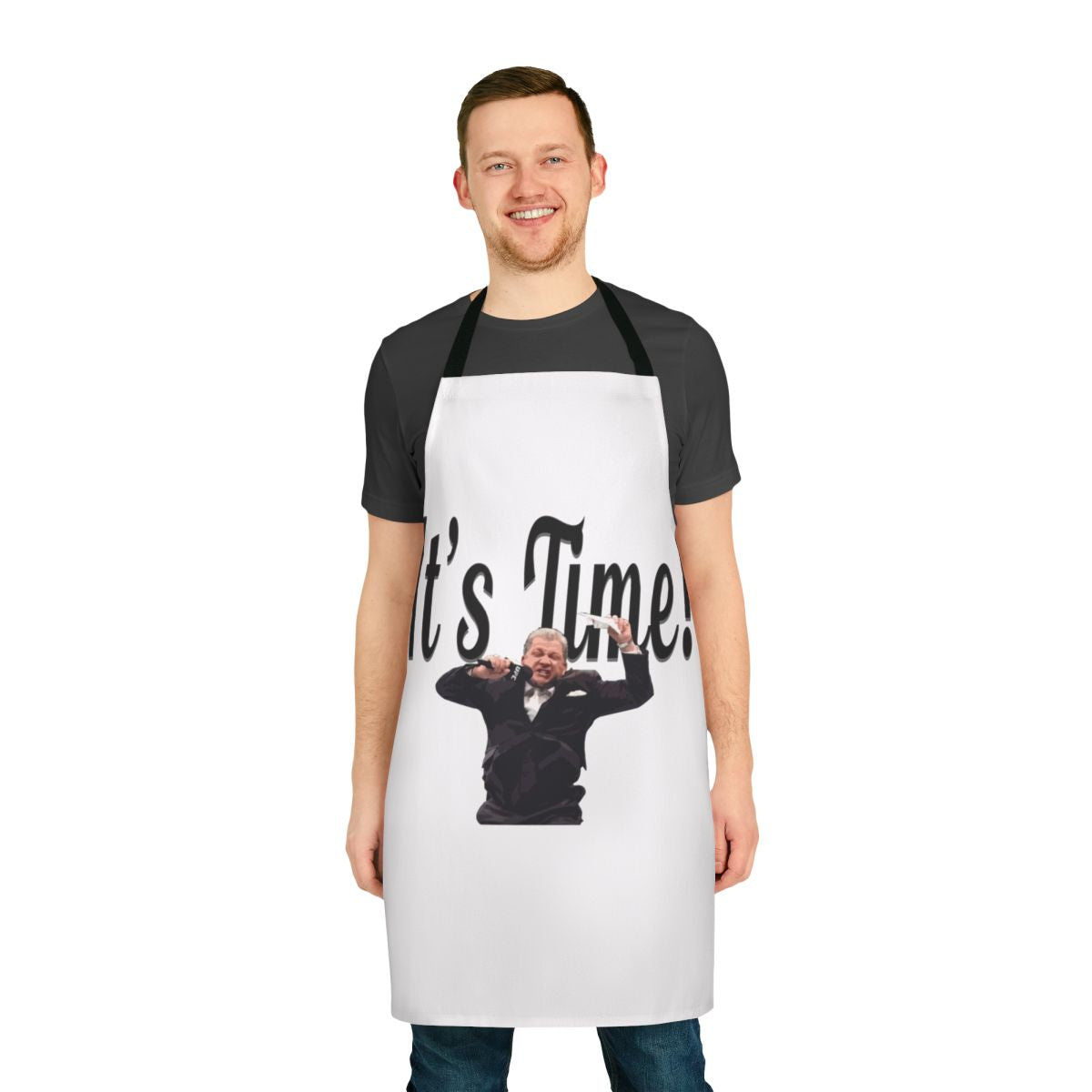 Octagon announcer-inspired apron for UFC and MMA enthusiasts