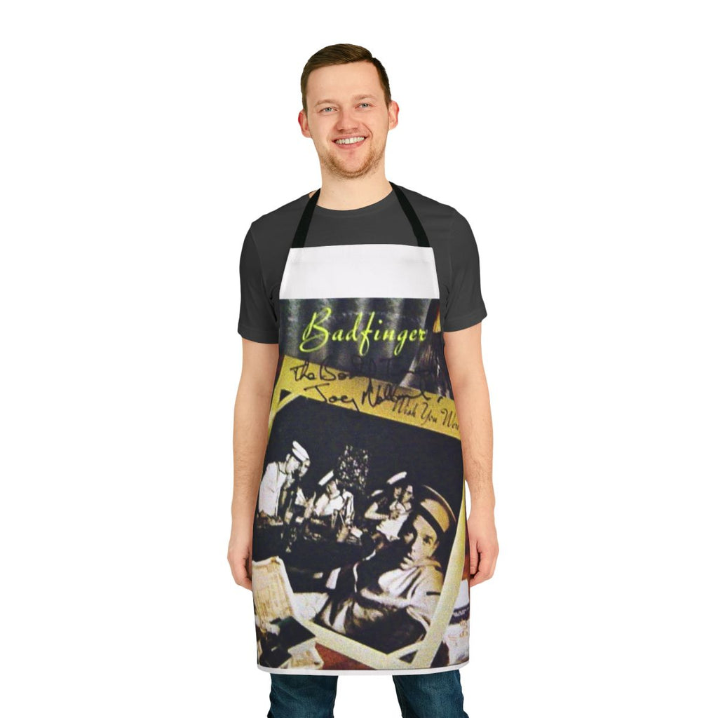 Badfinger signed vinyl record design printed on a high-quality kitchen apron