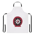 Purple apron with Squid Game inspired square and circle designs