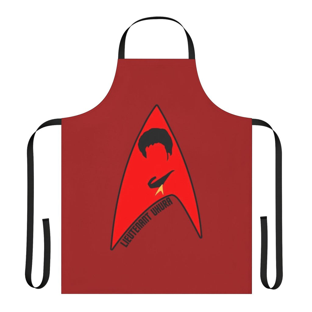 Lieutenant Uhura inspired apron featuring the USS Enterprise NCC-1701 from Star Trek
