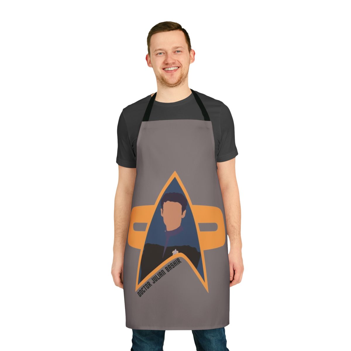 Star Trek: Deep Space Nine inspired apron featuring Dr. Bashir character