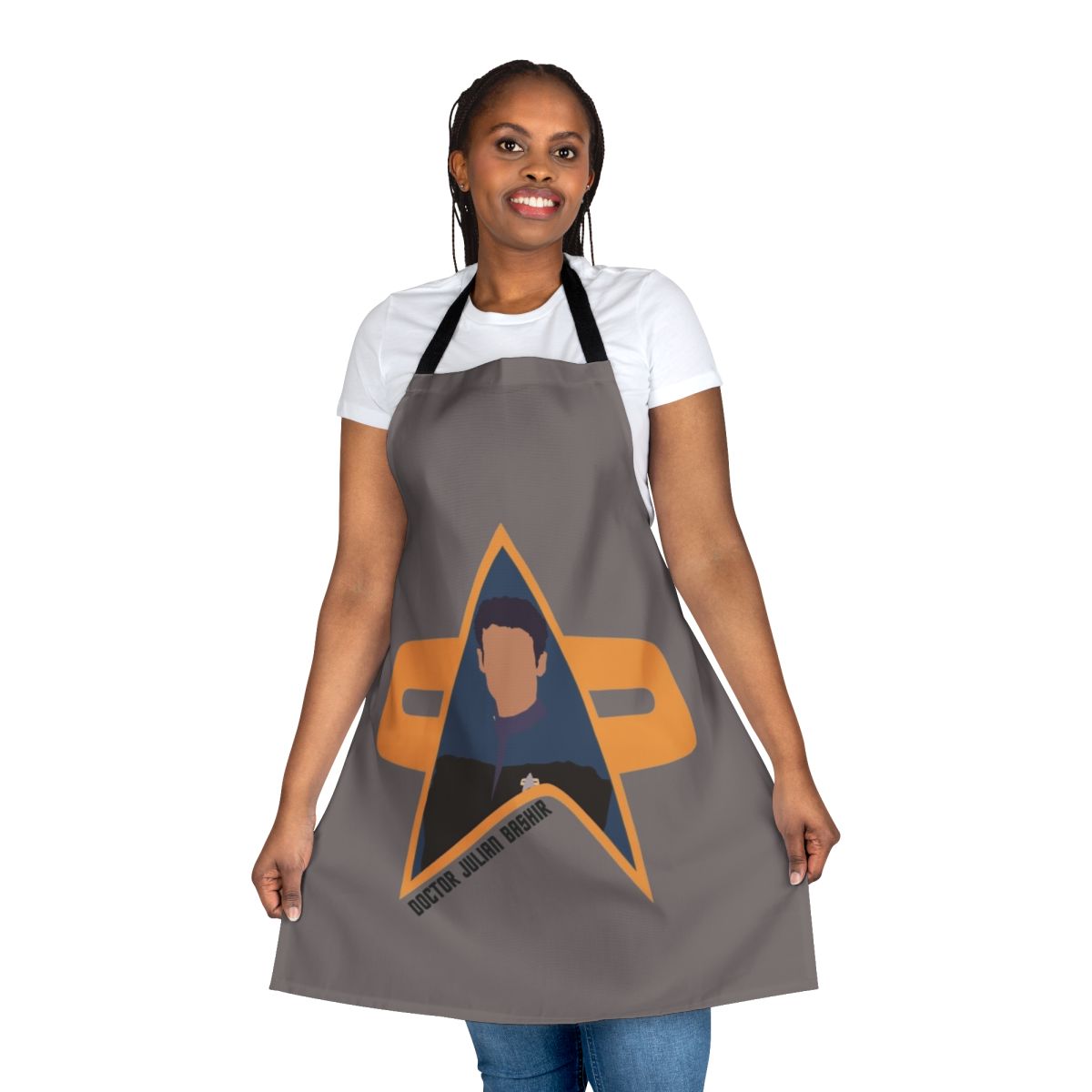 Star Trek: Deep Space Nine inspired apron featuring Dr. Bashir character