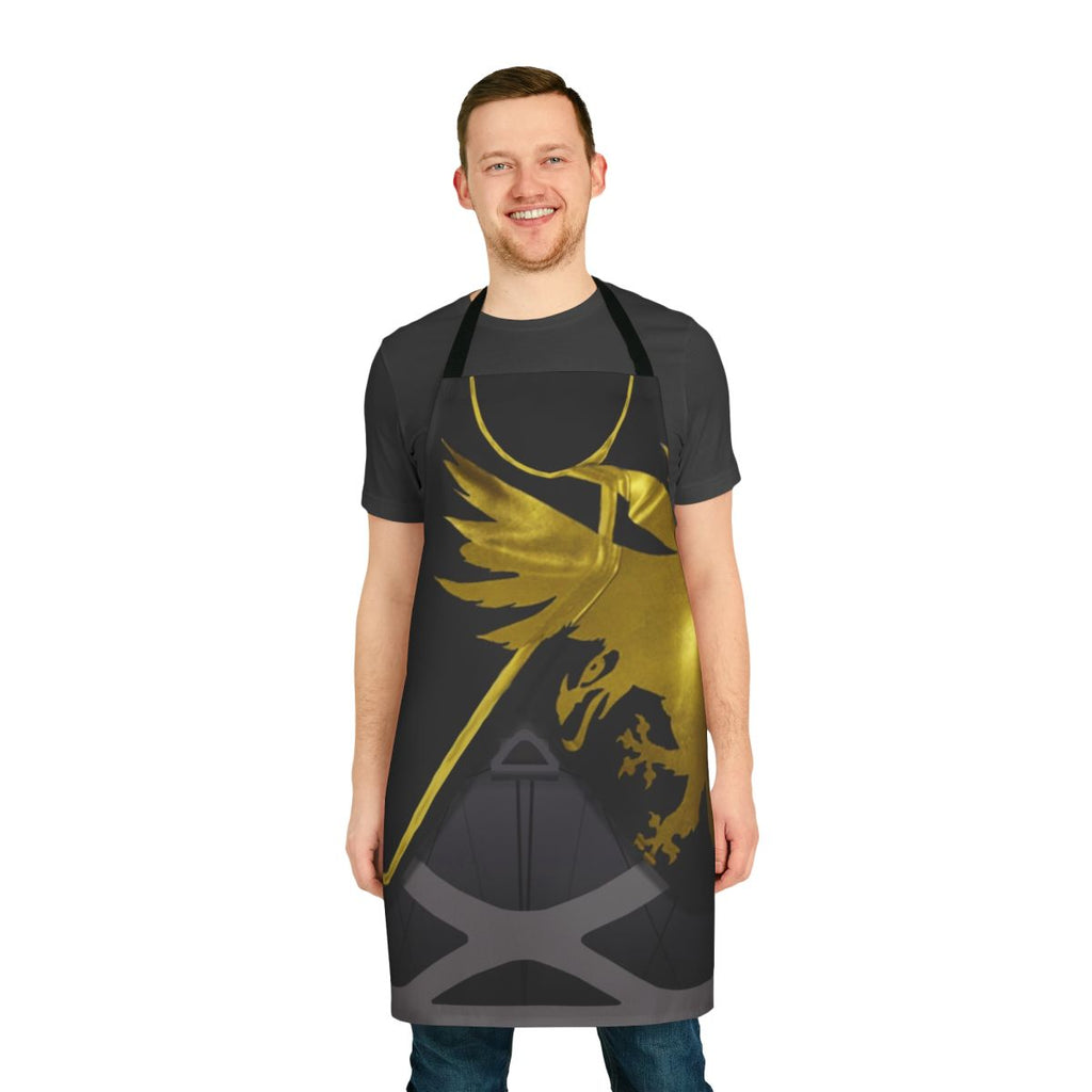 Destiny-inspired apron with Warlock Parade Armor design
