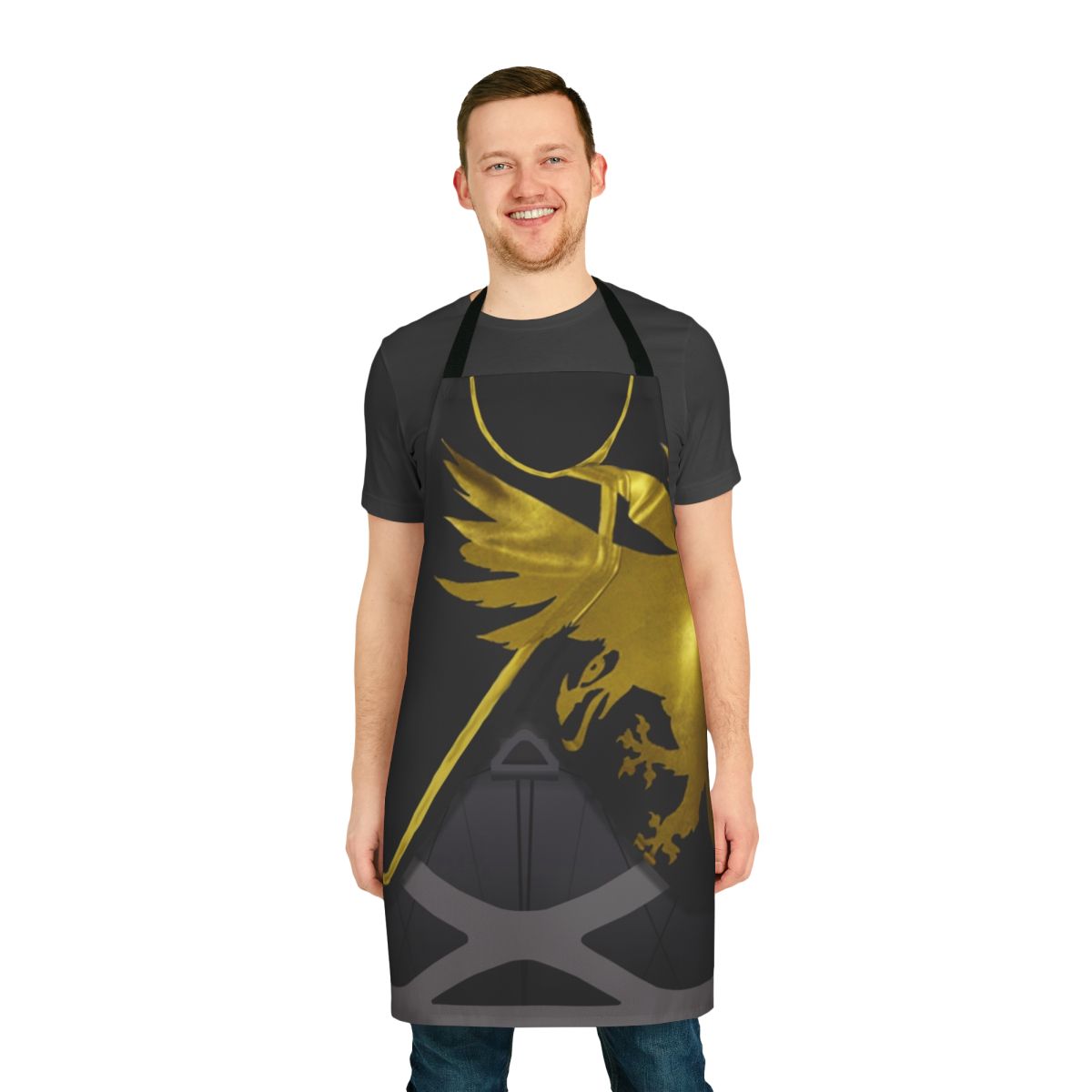 Destiny-inspired apron with Warlock Parade Armor design