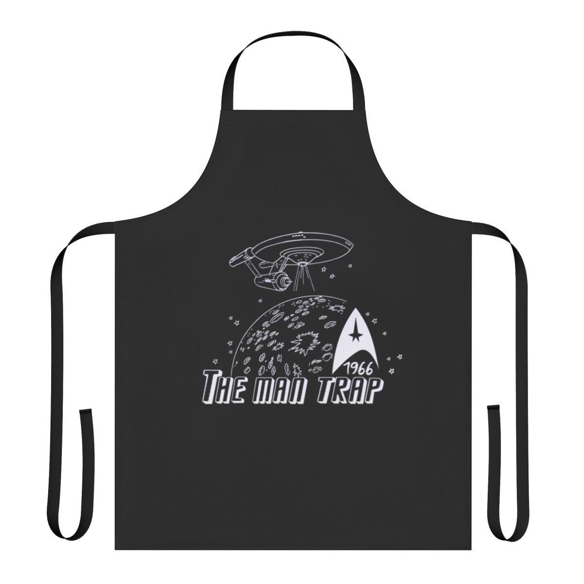 Star Trek The Man Trap themed apron with a retro design