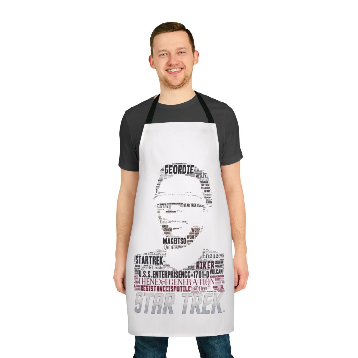 Officially licensed Star Trek: The Next Generation apron featuring Geordie La Forge