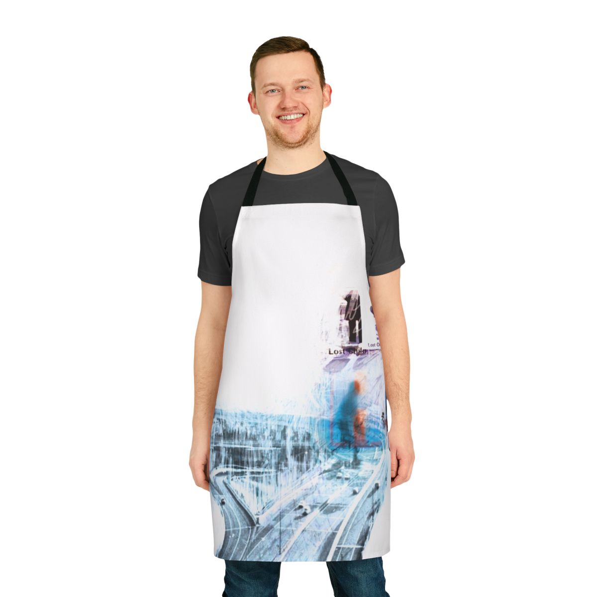 Apron featuring the Ok Computer album art without the Radiohead logo