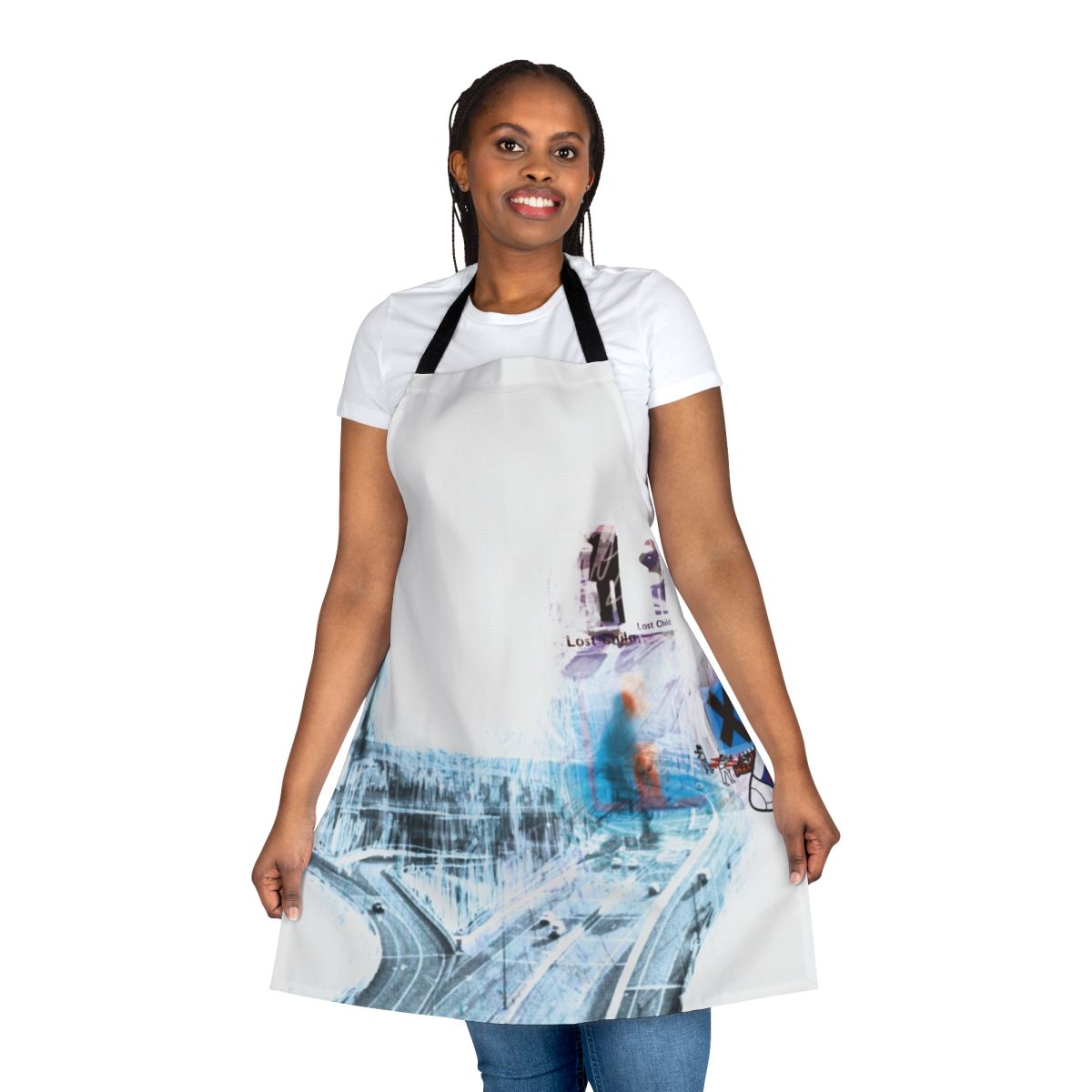 Apron featuring the Ok Computer album art without the Radiohead logo
