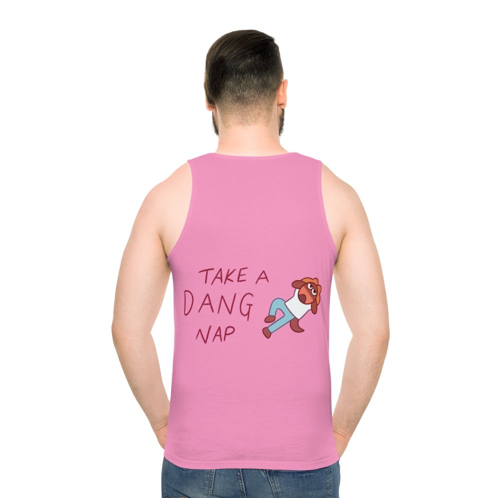 Ok Ko Unisex Tank Top with "Take A Dang Nap" text