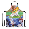 Okami wolf-themed apron with Japanese goddess Amaterasu design