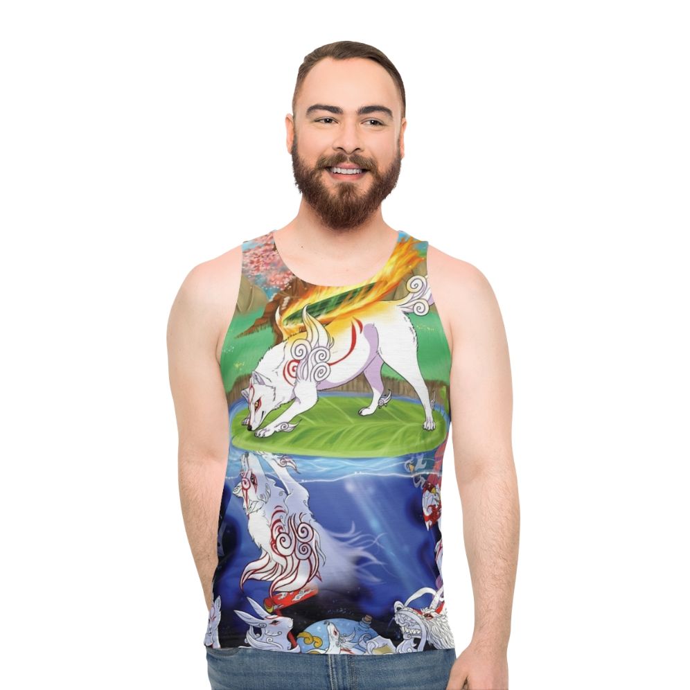 Unisex wolf-themed tank top with "More Than It Seems" graphic