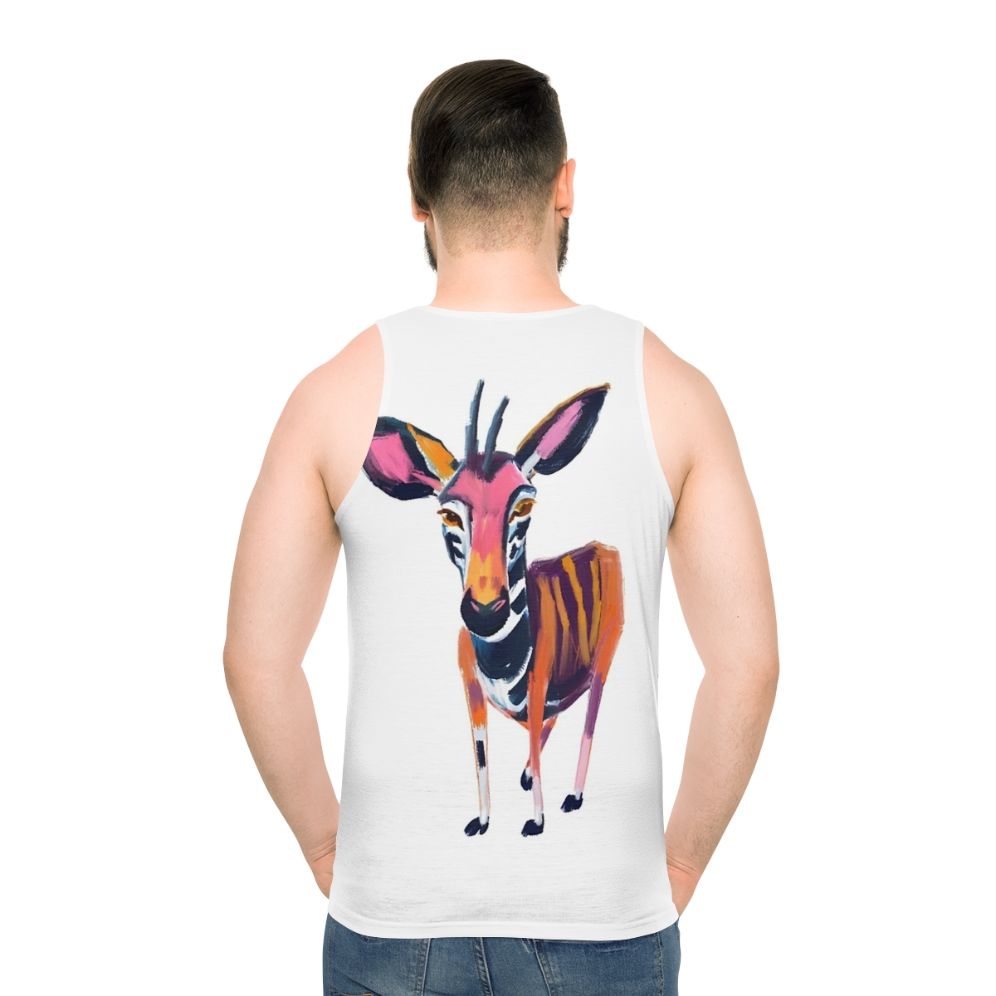 Okapi unisex tank top with text "Okapi Animals Are About To Go Extinct"