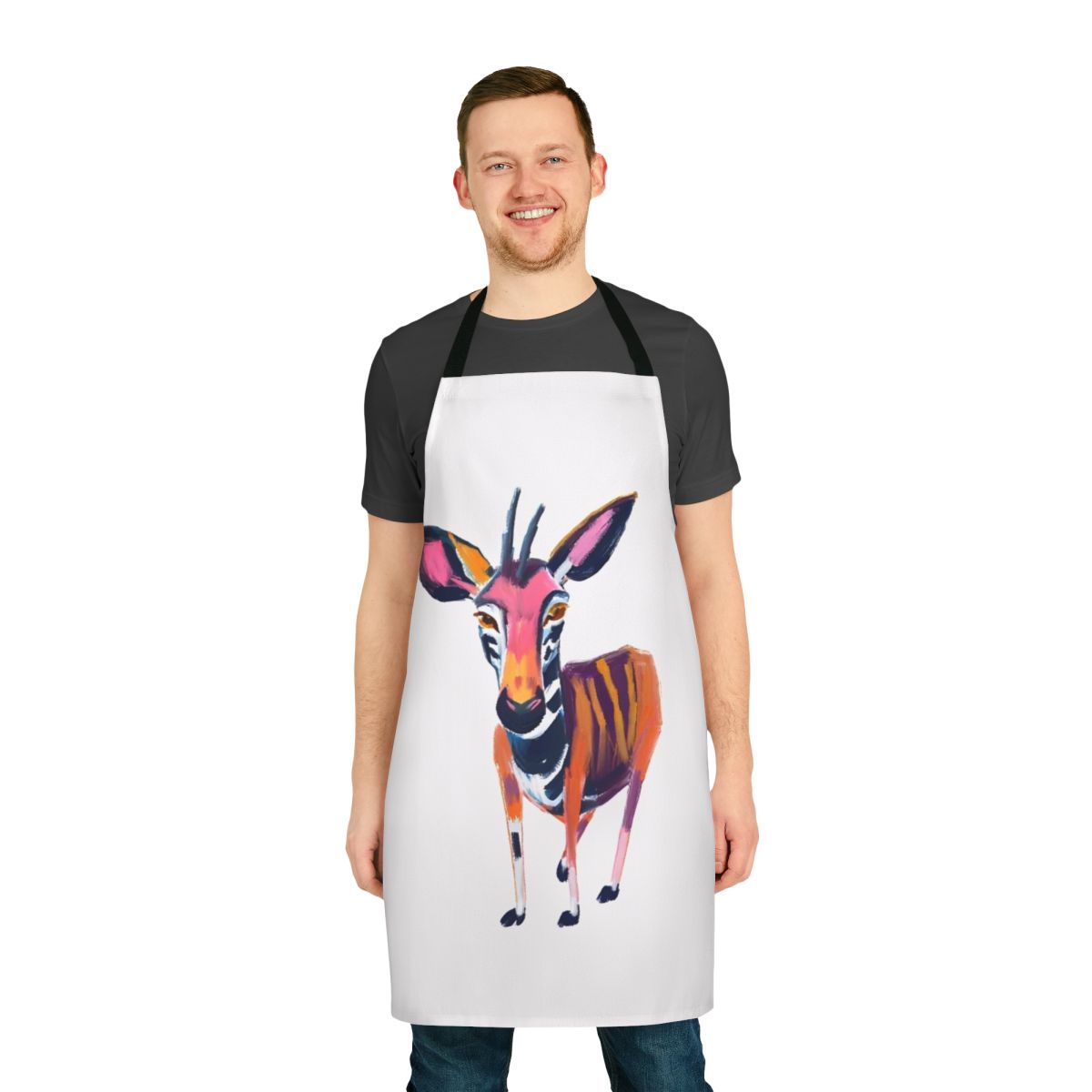 Okapi Animals Apron - Preserve Endangered Zebra-Deer Species