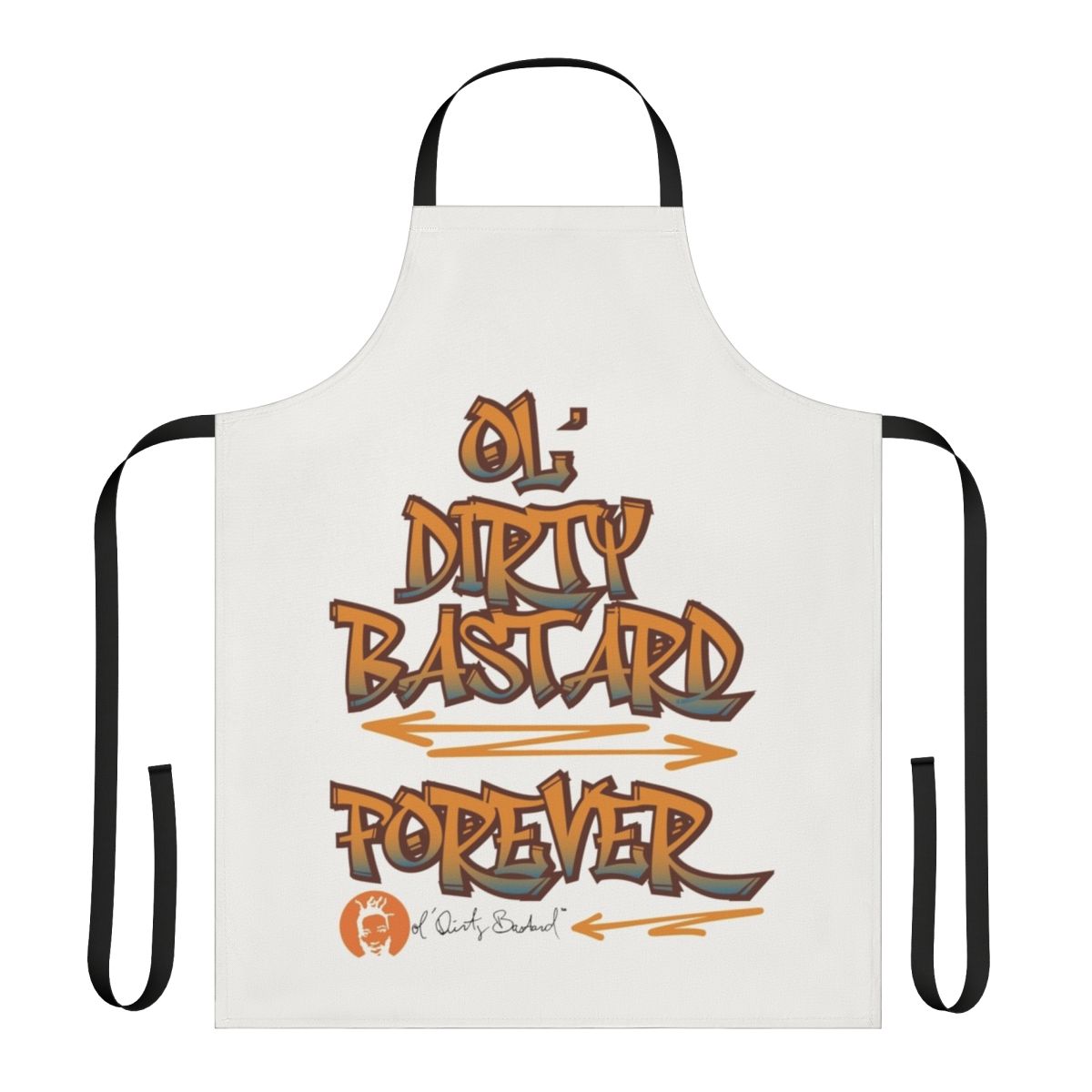 Apron featuring the Ol' Dirty Bastard logo and design for Wu-Tang Clan enthusiasts
