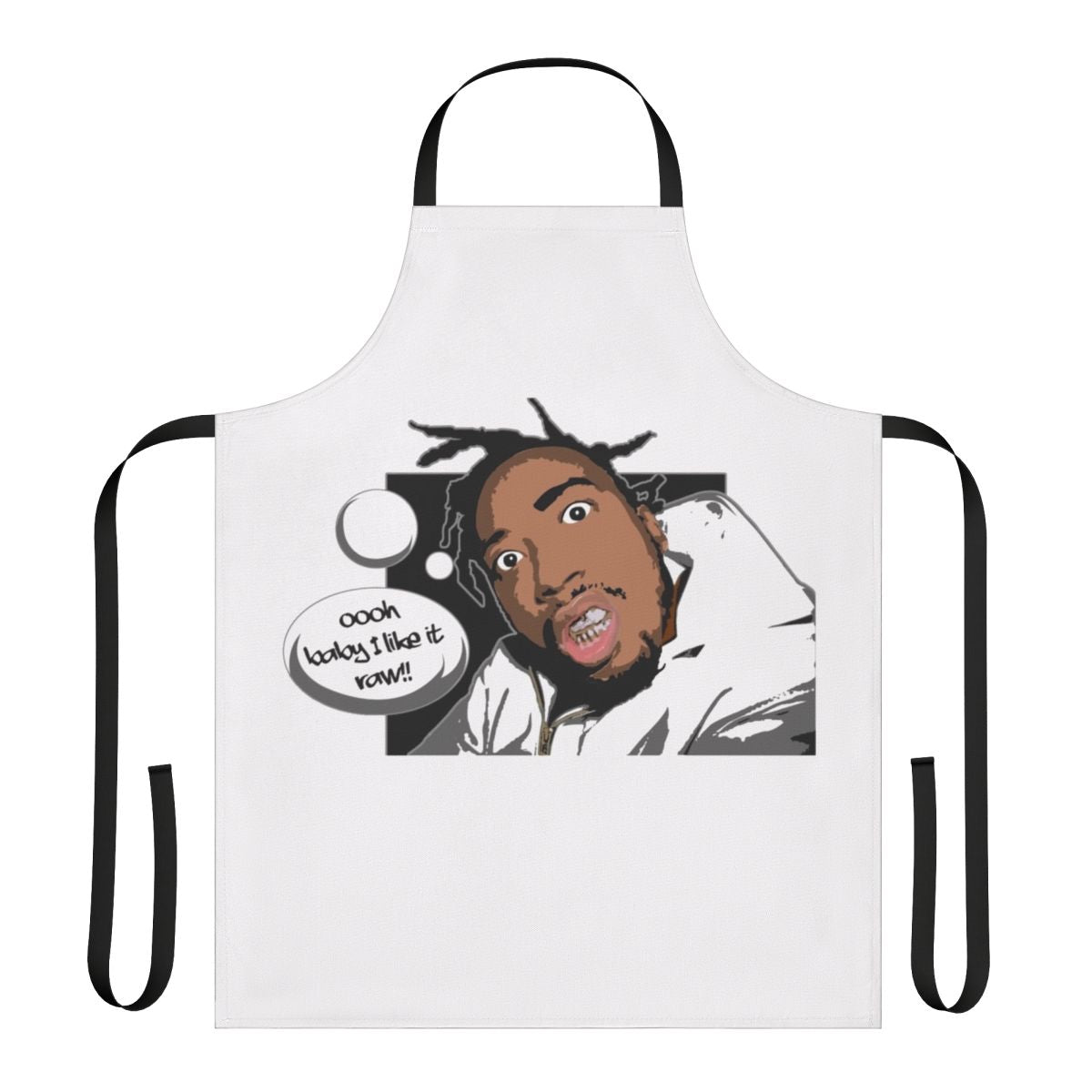 Ol' Dirty Bastard inspired apron featuring Wu-Tang Clan imagery and references