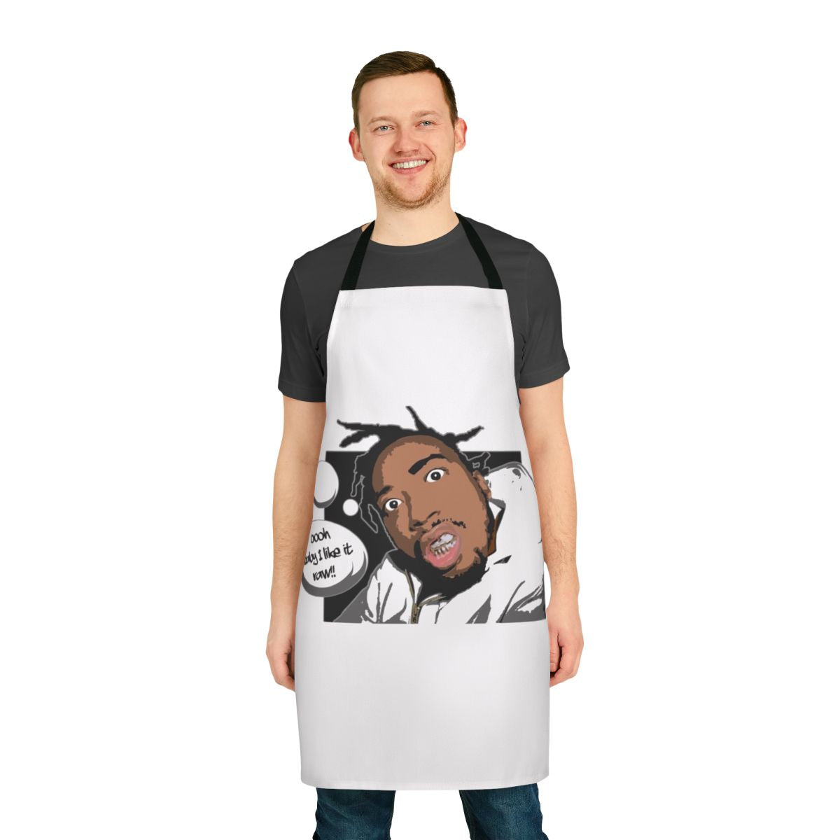 Ol' Dirty Bastard inspired apron featuring Wu-Tang Clan imagery and references